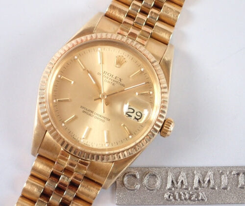 ロレックス オイスターパーペチュアルデイト Ref.15037 シャンパン文字盤 中古 14k 商品画像1