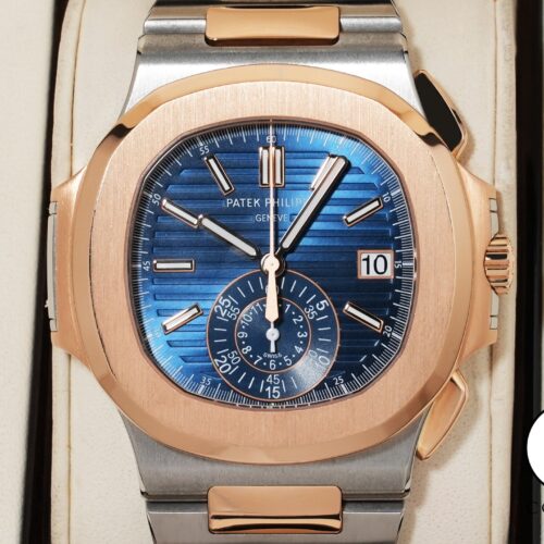 パテックフィリップ ノーチラス クロノグラフ Ref.5980/1AR-001 ステンレススチール/ローズゴールド ブルー文字盤 商品画像1