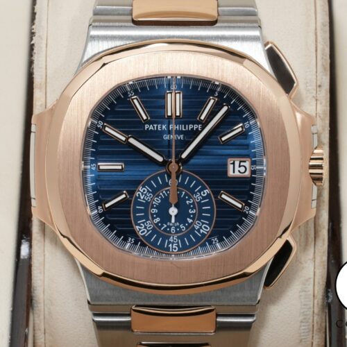パテックフィリップ ノーチラス クロノグラフ Ref.5980/1AR-001 ステンレススチール/ローズゴールド ブルー文字盤 中古 hazxvdjg 商品画像1