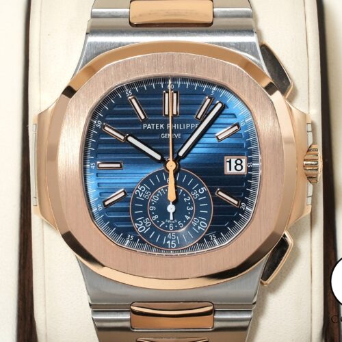パテックフィリップ ノーチラス クロノグラフ Ref.5980/1AR-001 ステンレススチール/ローズゴールド ブルー文字盤 中古 jykint46 商品画像1