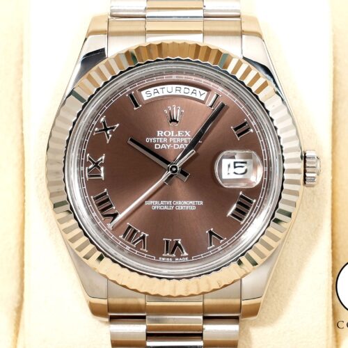 ロレックス デイデイトⅡ Ref.218239 ホワイトゴールド チョコレートローマン文字盤 美品 bsyn8rsn 商品画像1