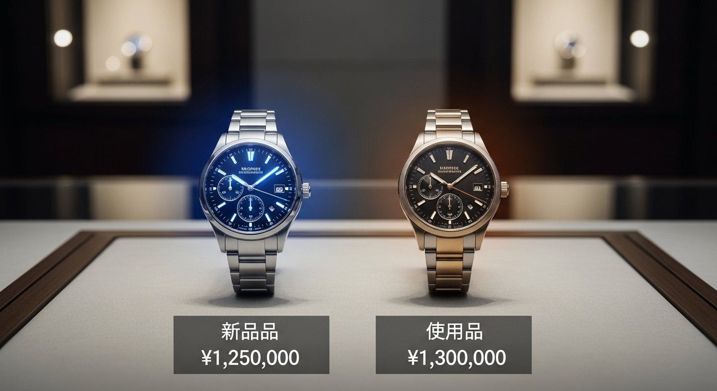 新品と中古のプライスタグ比較。中古が高い例