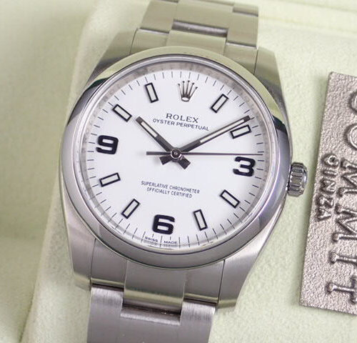 ロレックス オイスターパーペチュアル Ref.114200 ホワイト／369文字盤 中古 airking-7 商品画像1