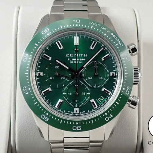 ゼニス クロノマスター スポーツ ヨシダ スペシャル Ref.03.3107.3600/56.M3100 グリーン文字盤 極美品 2CYLAHXM 商品画像1