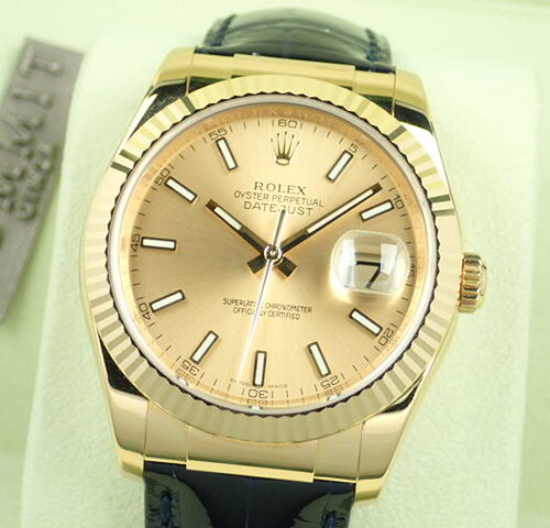 ロレックス デイトジャスト Ref.116138 シャンパン文字盤 中古 datejust-112 革ベルト 商品画像1