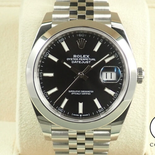 ロレックス デイトジャスト41 Ref.126300 ステンレススチール ブラック文字盤 中古 R0D703O2 ジュビリーブレスレット 商品画像1