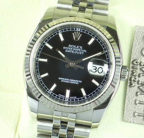 ロレックス デイトジャスト Ref.116234 ブラック バーインデックス文字盤 中古 datejust-55 ジュビリーブレスレット 商品画像1
