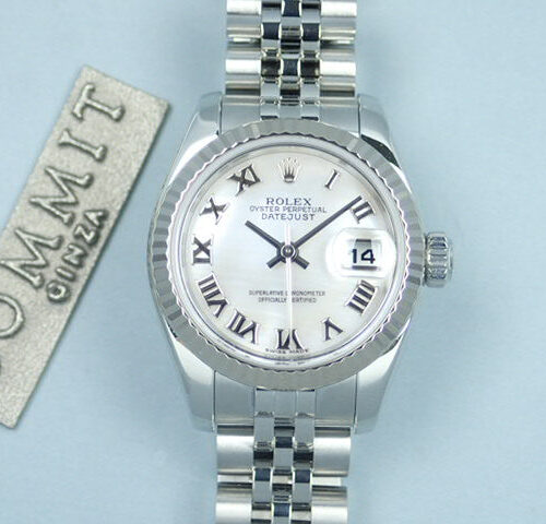 ロレックス デイトジャスト Ref.179174NR ホワイトシェルローマン文字盤 中古 datejust-65 ジュビリーブレスレット 商品画像1