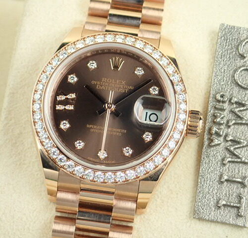 ロレックス デイトジャスト Ref.279135RBR チョコレート9Pスターダイヤ文字盤 中古 datejust-80 プレジデントブレスレット 商品画像1