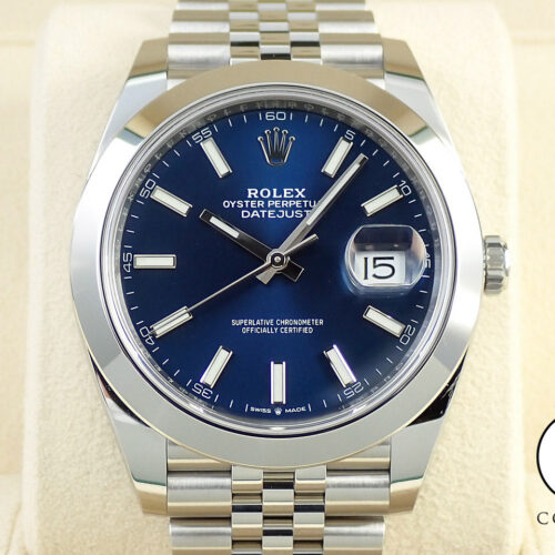 ロレックス デイトジャスト41 Ref.126300 ステンレススチール ブライトブルー文字盤 ジュビリーブレスレット 中古 H553T598 商品画像1