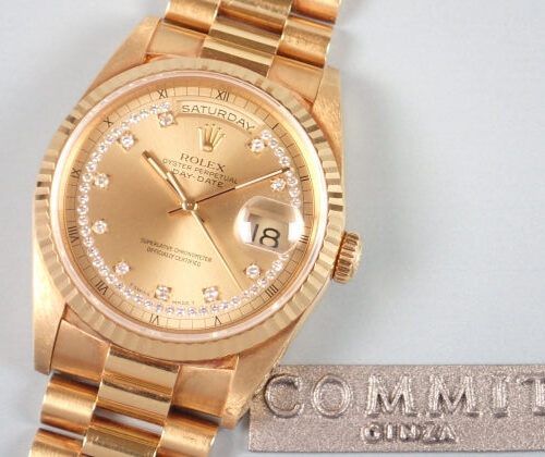 ロレックス デイデイト Ref.18238 シャンパン ミリヤード ダイヤ文字盤 中古 day-date-13 商品画像1
