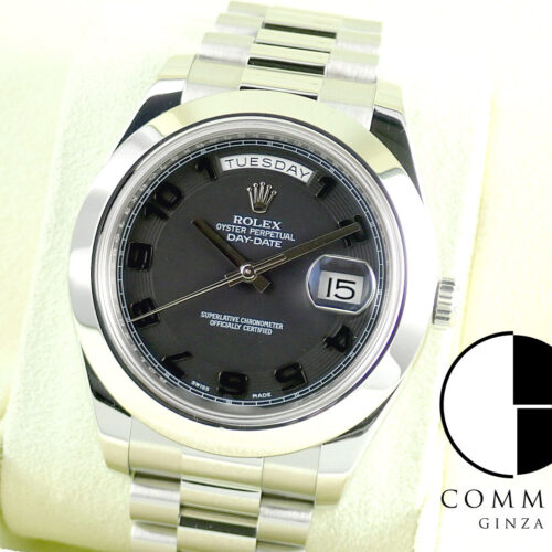 ロレックス デイデイトII Ref.218206 ブラック文字盤 中古 day-date-87 商品画像1