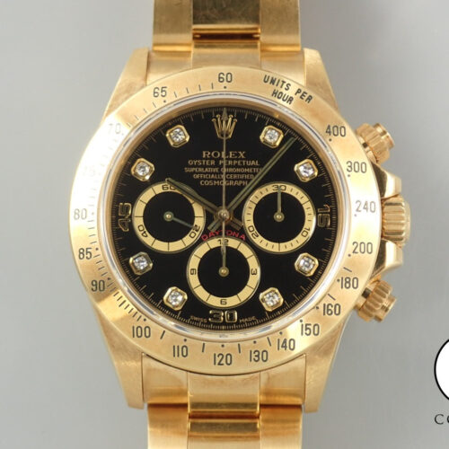 ロレックス デイトナ エルプリメロ Ref.16528G イエローゴールド ブラックx8Pダイヤ文字盤 商品画像1
