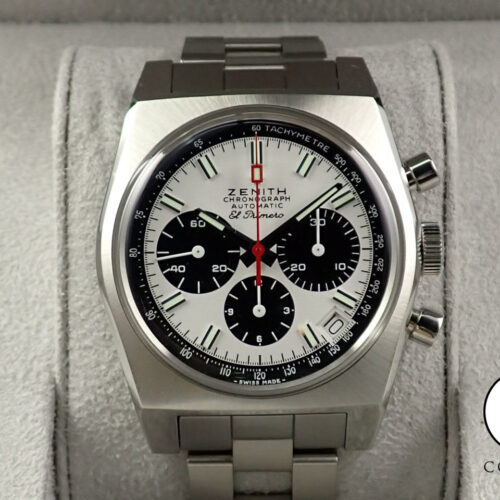 ゼニス クロノマスター エル・プリメロ A384 リバイバル Ref.03.A384.400/21.C815 ホワイト×ブラック文字盤 美品 XY39T6LC 商品画像1