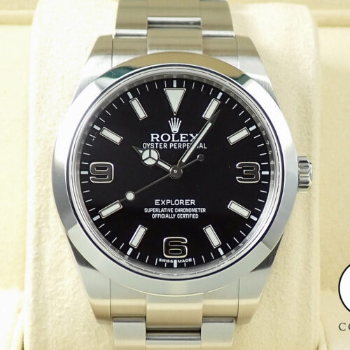 ロレックス エクスプローラーI 鏡面ブラックアウト Ref.214270 ステンレススチール ブラック文字盤 商品画像1