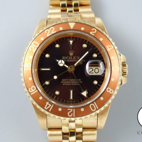 ロレックス GMTマスター Ref.16758 イエローゴールド ブラウン文字盤 ジュビリーブレスレット 商品画像1