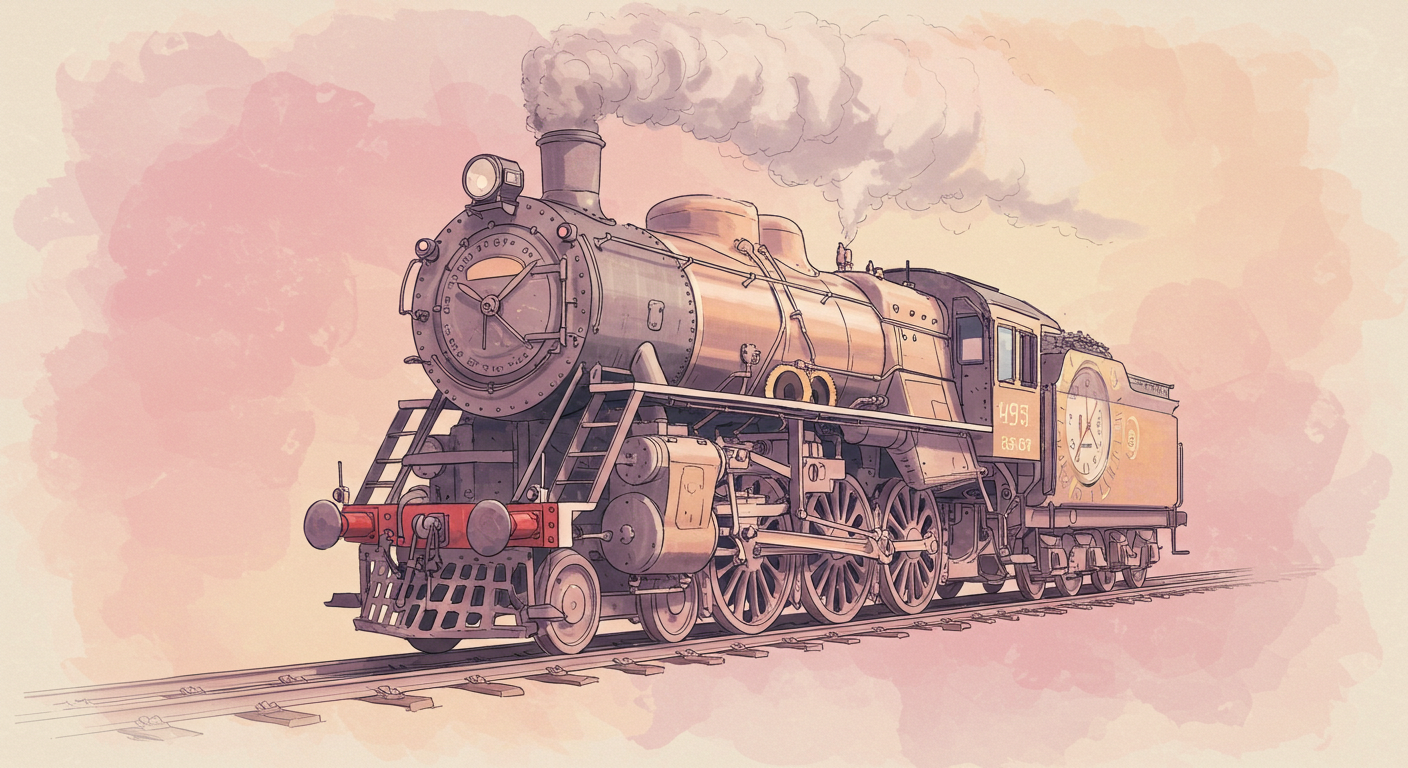 Steam locomotive and watch design fusion