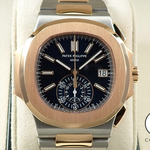 パテックフィリップ ノーチラス クロノグラフ Ref.5980/1AR-001 ステンレススチール/ローズゴールド ブルー文字盤 商品画像1