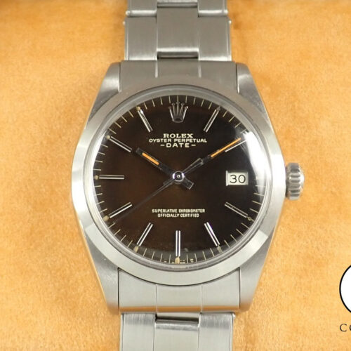 ロレックス オイスターパーペチュアル デイト Ref.1500 ステンレススチール ブラック（トロピカル）文字盤 中古 19SS3721 商品画像1