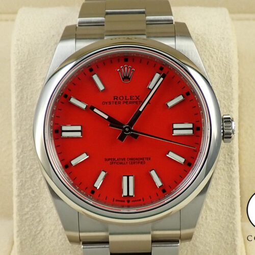 ロレックス オイスターパーペチュアル41 Ref.124300 ステンレススチール コーラルレッド文字盤 商品画像1