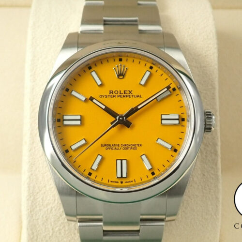 ロレックス オイスターパーペチュアル41 Ref.124300 ステンレススチール イエロー文字盤 商品画像1