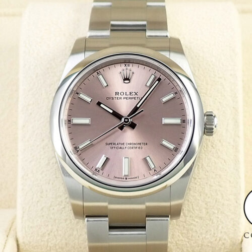 ロレックス オイスターパーペチュアル34 Ref.124200 ステンレススチール ピンク文字盤 商品画像1