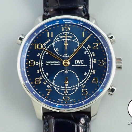 IWC ポルトギーゼ クロノグラフ ラトラパンテ ブティック ミラノ Ref.IW371222 ブルー文字盤 中古 8XA3JFYS 商品画像1