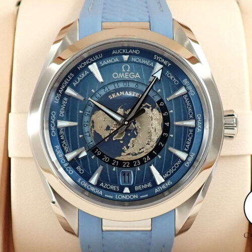 オメガ シーマスター アクアテラ GMT ワールドタイマー Ref.220.12.43.22.03.00﻿2 サマーブルー文字盤 未使用 A17KRKUJ 商品画像1