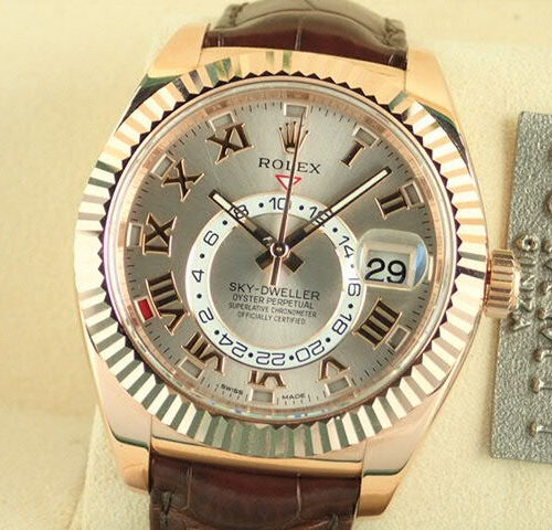 ロレックス スカイドゥエラー Ref.326135 サンダストローマ文字盤 中古 sky-dweller-6 革ベルト 商品画像1